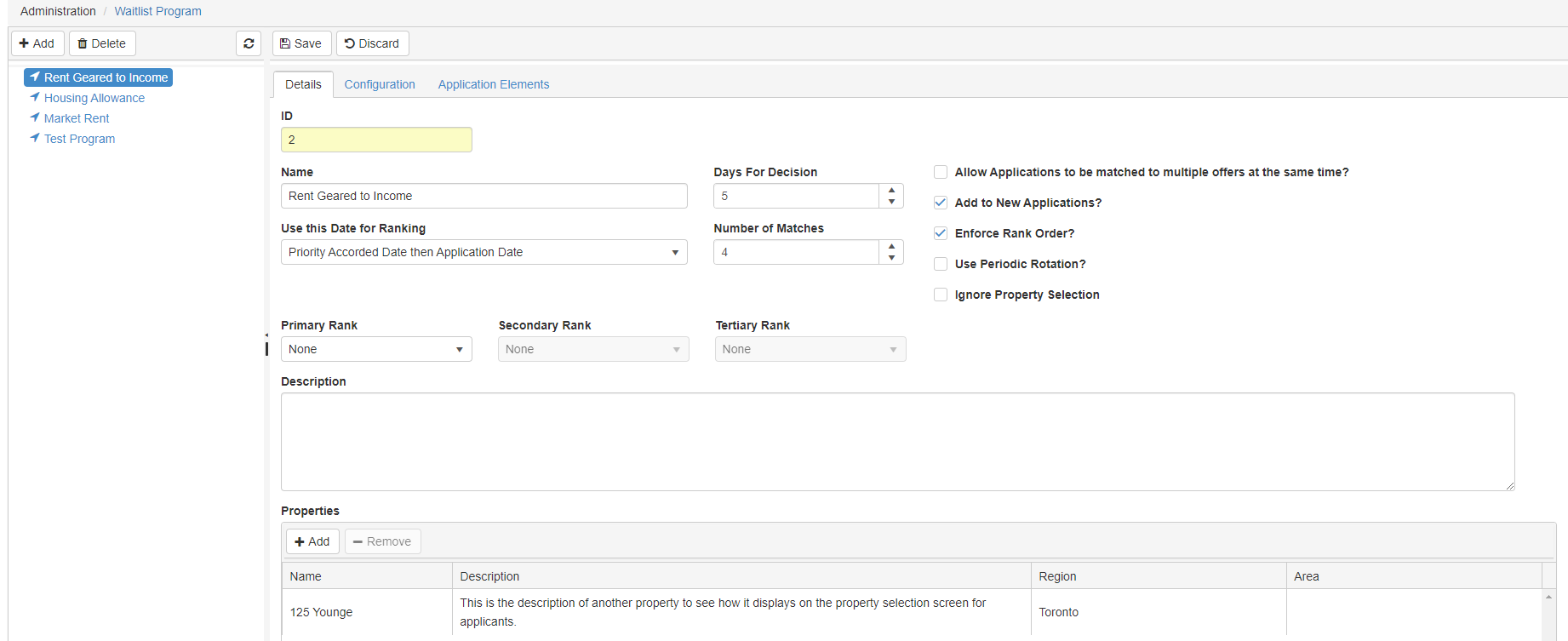 Configuring a waitlist program in Arcori IHS: matching rules, ranking and eligible properties